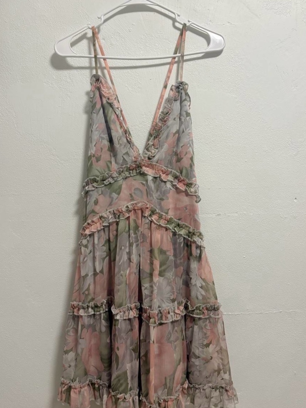 Angel Biba Soft Gray Lined Dress Label